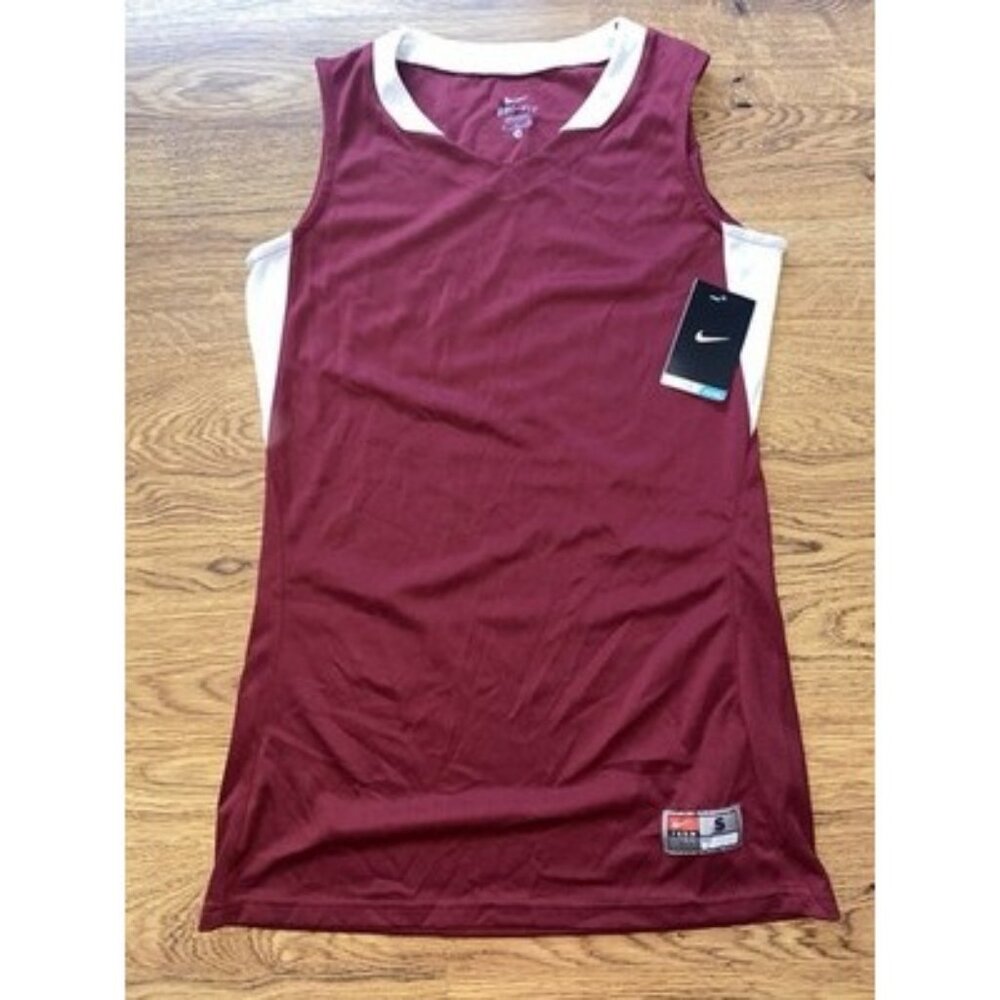 NWT Nike Dri Fit Womens Cardinal Red Basketball Jersey Size Small